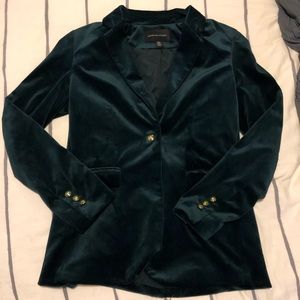 Adrienne Vitani Green Velvet Blazer